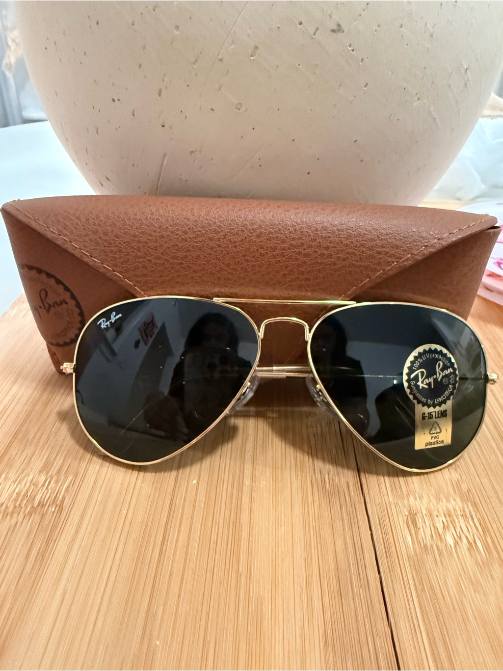 Brand New- Ray-Ban Gold Aviator Sunglasses